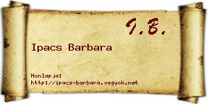 Ipacs Barbara névjegykártya